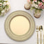 6-Pack Acrylic Round Charger Plates 13" in Gold with Lace Embossed Rim, Rustic Plastic Decorative Charger Tableware