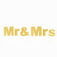 3ft Gold Glittered Mr and Mrs Paper Hanging Wedding Anniversary Banner, Party Garland Banner