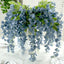 5 Pack 44" Silk Hanging Wisteria Flower Garland Vines in Dusty Blue, Elaborated 3 Full Strands in 1 Bush