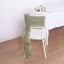 1 Set Chiffon Hoods Chair Sashes with Willow Ruffles Design Dusty Sage Green - Stylish Chair Bow Decor