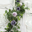 6ft Artificial Eucalyptus Garland with Lavender Lilac/Purple Silk Roses â€“ Faux Greenery Vine