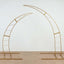 8ft Gold Metal Half Crescent Moon Wedding Arbor Frame, Curved Design Arch Flower Balloon Stand