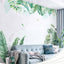 Green Tropical Assorted Hanging Leaves Wall Decals, Plant Peel Removable Stickers