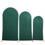 Set of 3 Matte Hunter Emerald Green Spandex Fitted Chiara Backdrop Stand Cover For Round Top Wedding Arch - 5ft, 6ft, 7ft