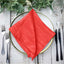 5 Pack Taffeta 20"x20" Napkins Red - Accordion Crinkle Dinner Napkins