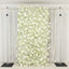 8ftx4ft Roll Up Artificial Flower Wall Panel Backdrop with White Silk Roses & Baby's Breath