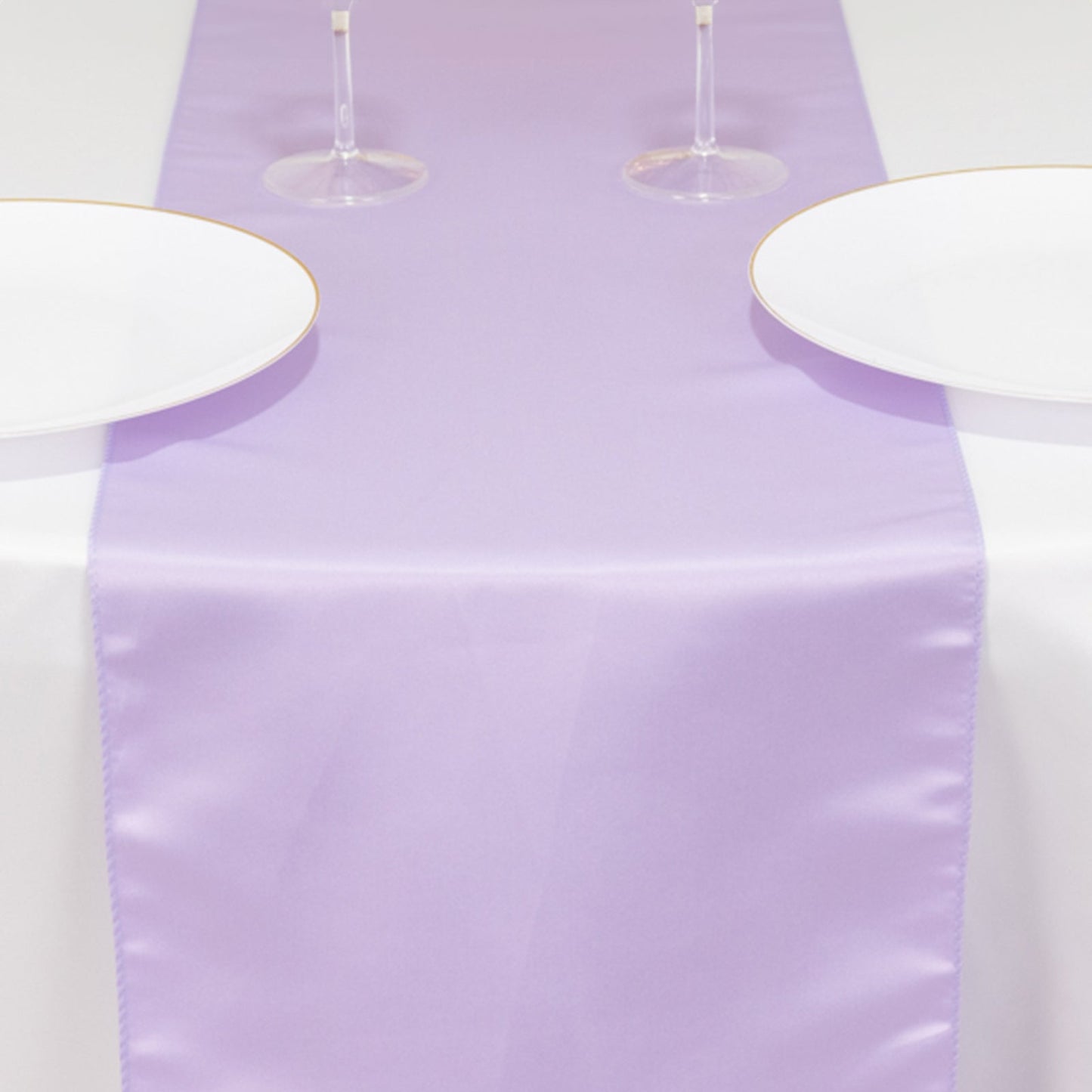 Lamour Satin 12"x108" Table Runner Lavender Lilac - Smooth & Lustrous Finish