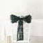 5 Pack Tulle Chair Sashes with Leaf Vine Embroidered Sequins Hunter Emerald Green 6"x88"