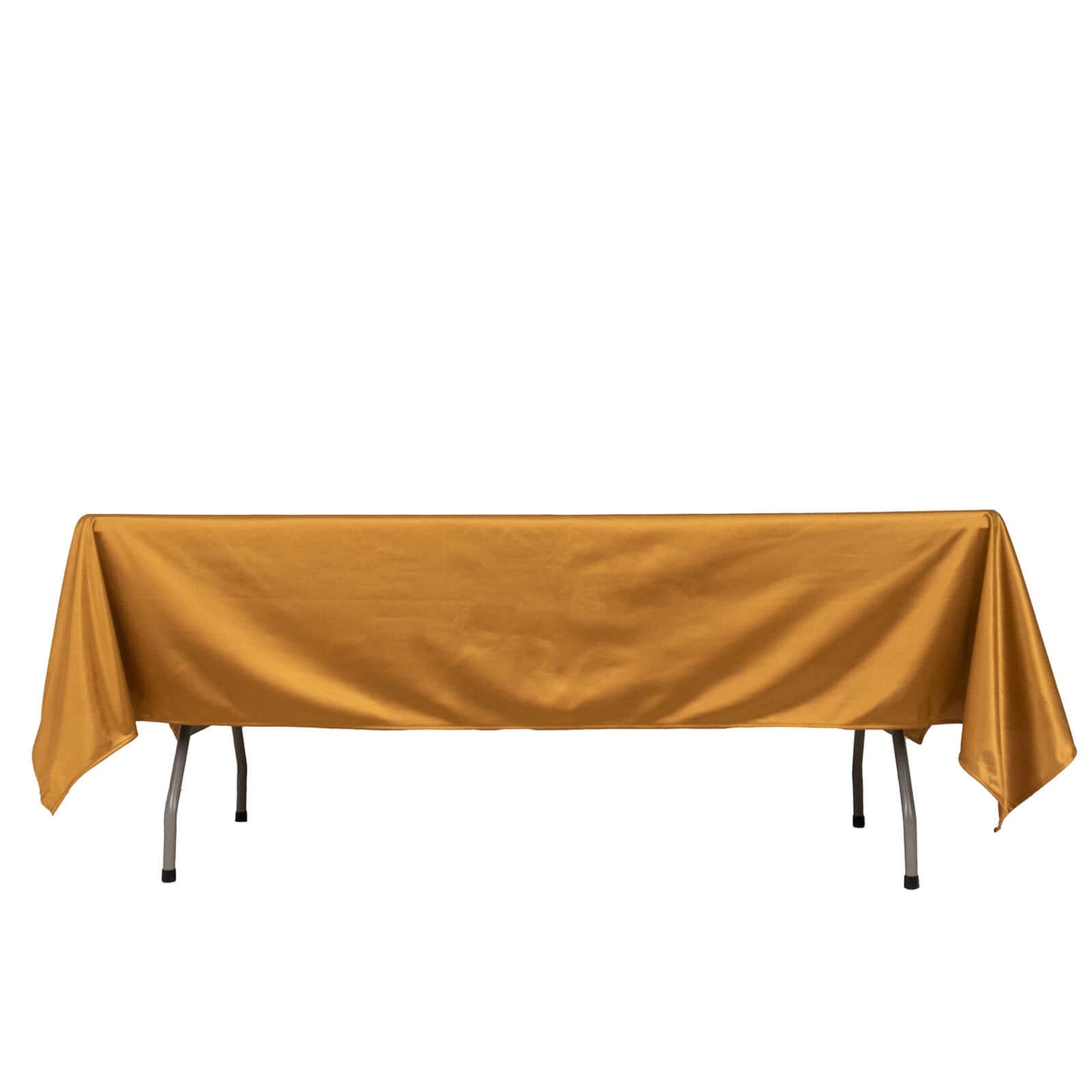 Scuba Rectangular 60"x102" Tablecloth Shimmering Gold - Wrinkle Free, Stain Resistant & Seamless Table Cover for Weddings and Parties