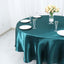 Satin 108" Round Tablecloth Peacock Teal - Smooth and Lustrous Table Cover
