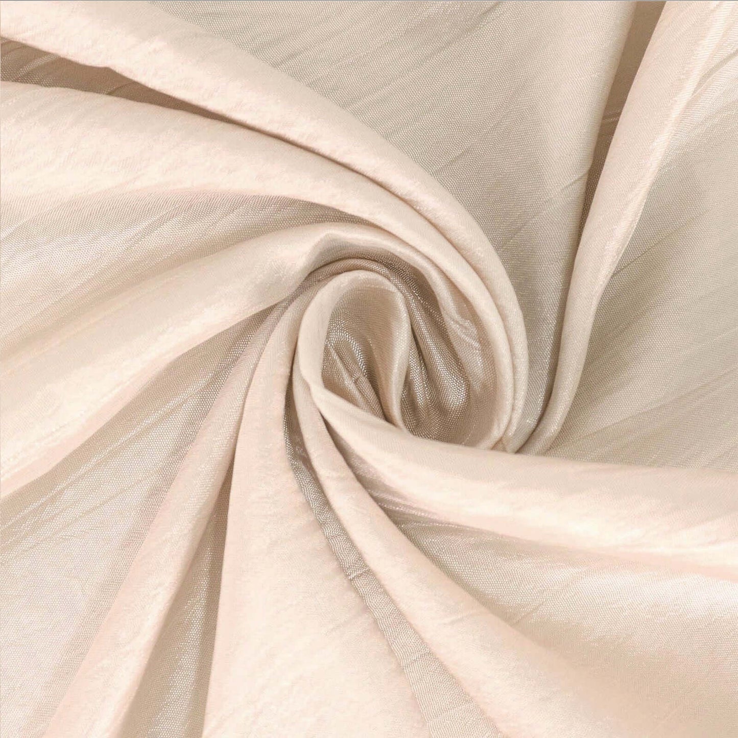 Taffeta 72"x72" Table Overlay Square Tablecloth Beige - Accordion Crinkle Table Cover