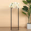 2-Pack Wedding Flower Stand Black Metal Geometric Column Frame Rectangular - Versatile Floral Pedestal for Sophisticated Arrangements 32"