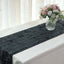 Taffeta Fabric 12"x108" Table Runner Black - 3D Leaf Petal Design