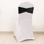 5 Pack Premium Crushed Velvet Chair Sashes Black Ruffle Style - Textured Chair Bands for Stunning Event Decor