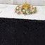 Payette Sequin 21ft Table Skirt Black - Dual Layered Satin Table Cover