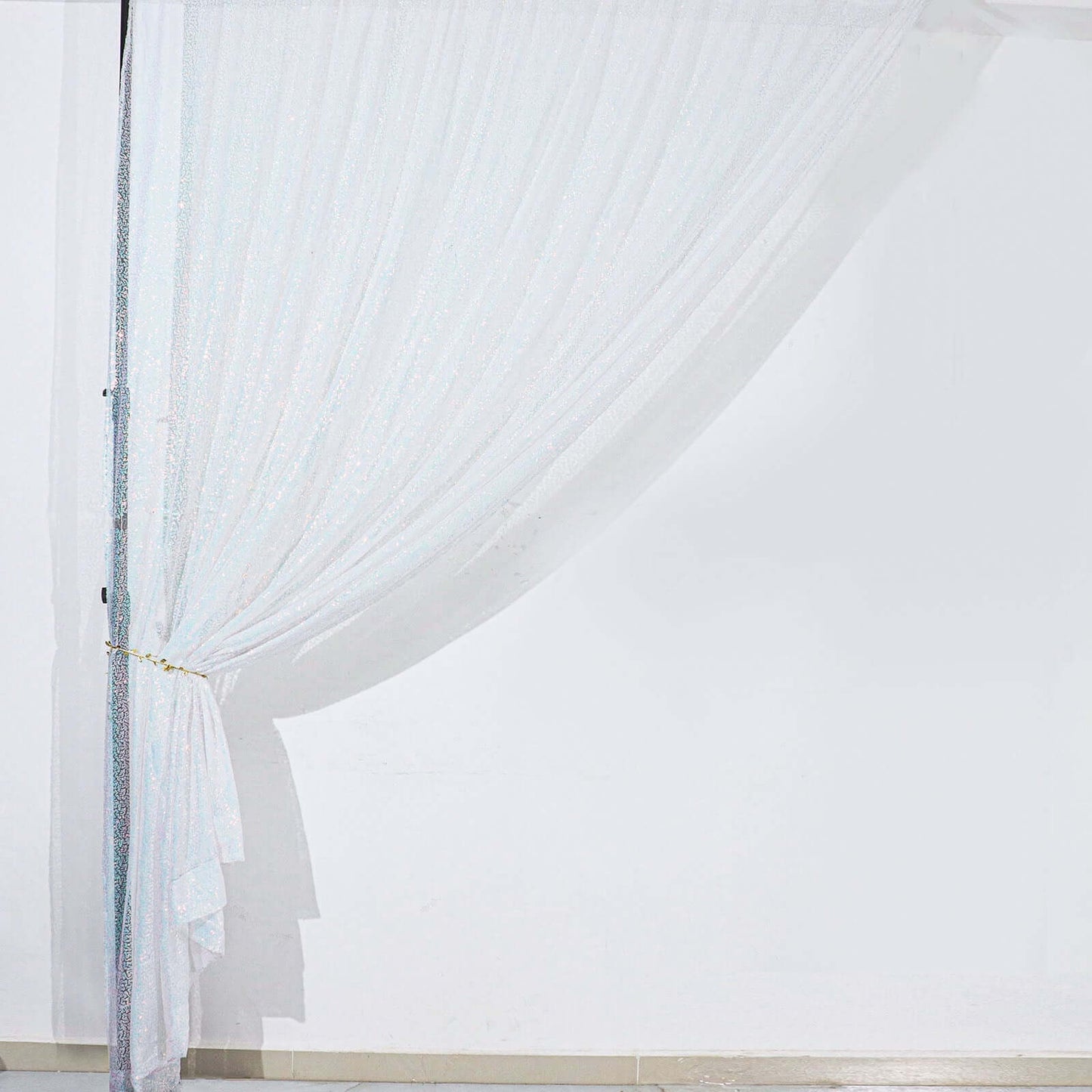 8ftx8ft Iridescent Blue Sequin Event Curtain Drapes, Backdrop Event Panel