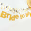 3.5ft Gold Glittered Bride To Be Paper Hanging Bridal Shower Garland Banner, Bachelorette Party Banner
