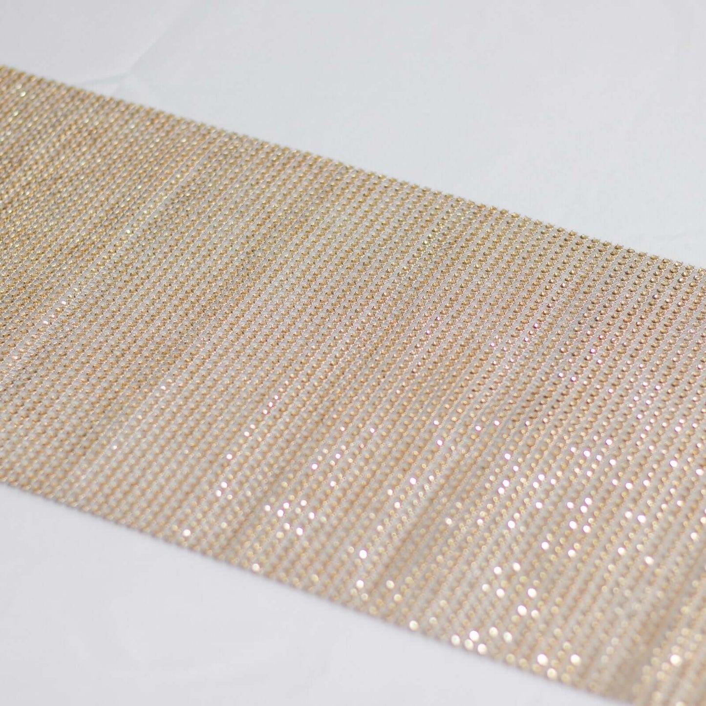 Crystal Rhinestone 10"x108" Table Runner Champagne - Chic Diamond Accent