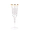 6-Pack Champagne Flute Glasses Clear Gold Rimmed Design with Long Beaded Stem - Chic Crystal Glassware for Wine & Events 6oz 8.5"