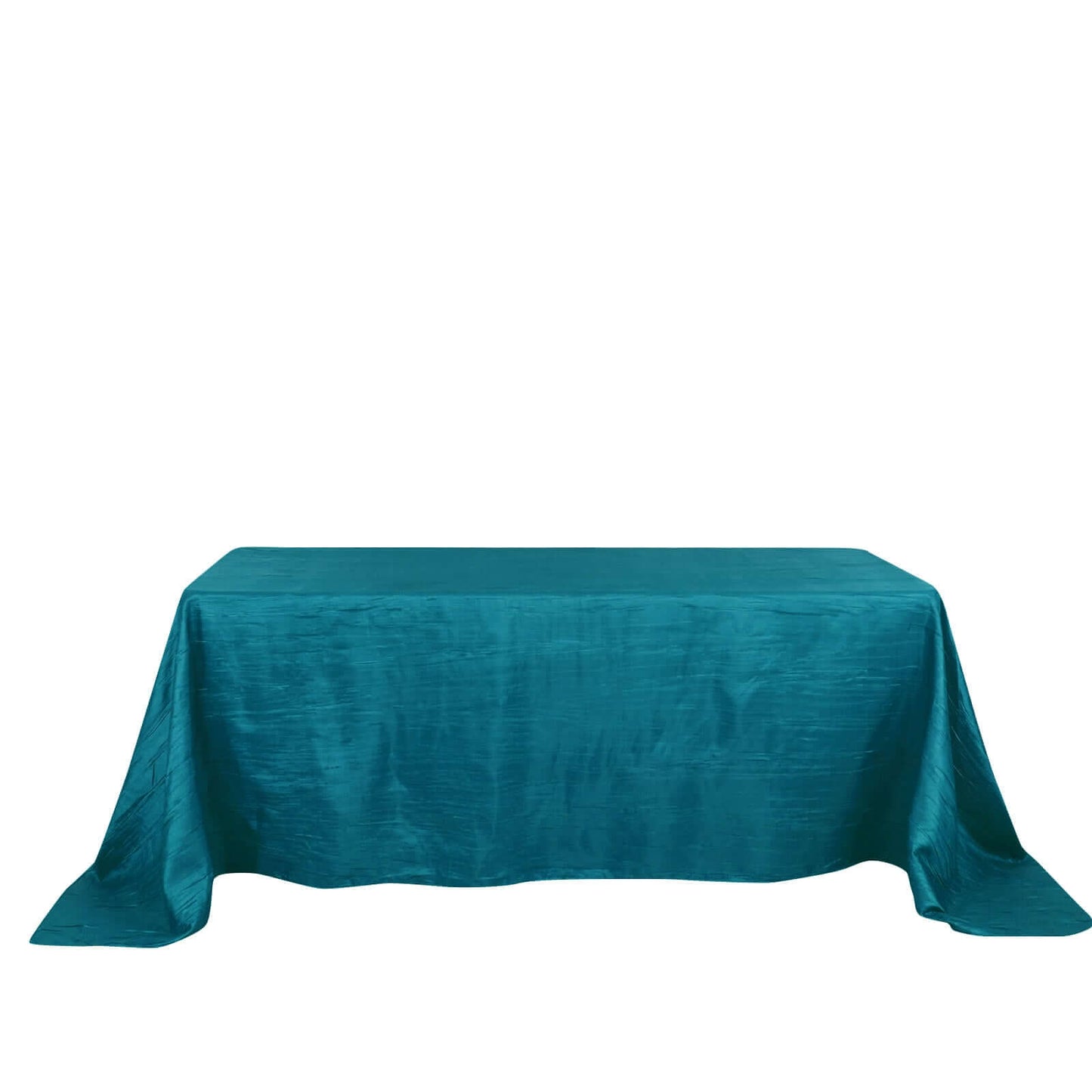Taffeta 90"x132" Rectangle Tablecloth Teal - Seamless Accordion Crinkle Table Cover