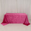 Premium Crushed Velvet 90"x132" Rectangle Tablecloth Fuchsia - Reusable Soft & Seamless Table Cover