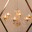 Gold 6-Arm Acrylic Candelabra Centerpiece â€“ 45" Tall Diamond Frame Table DÃ©cor with Candle Holders