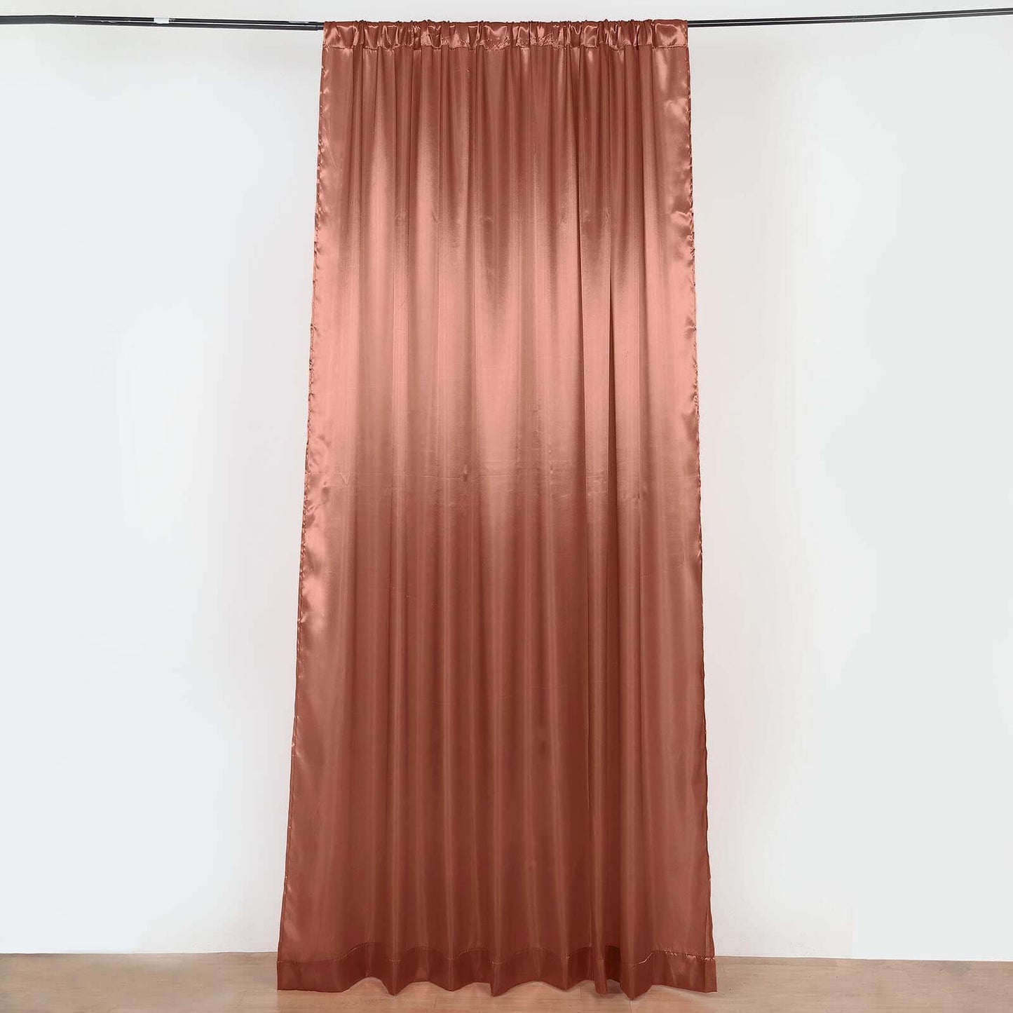 8ftx10ft Terracotta (Rust) Satin Event Curtain Drapes, Backdrop Event Panel