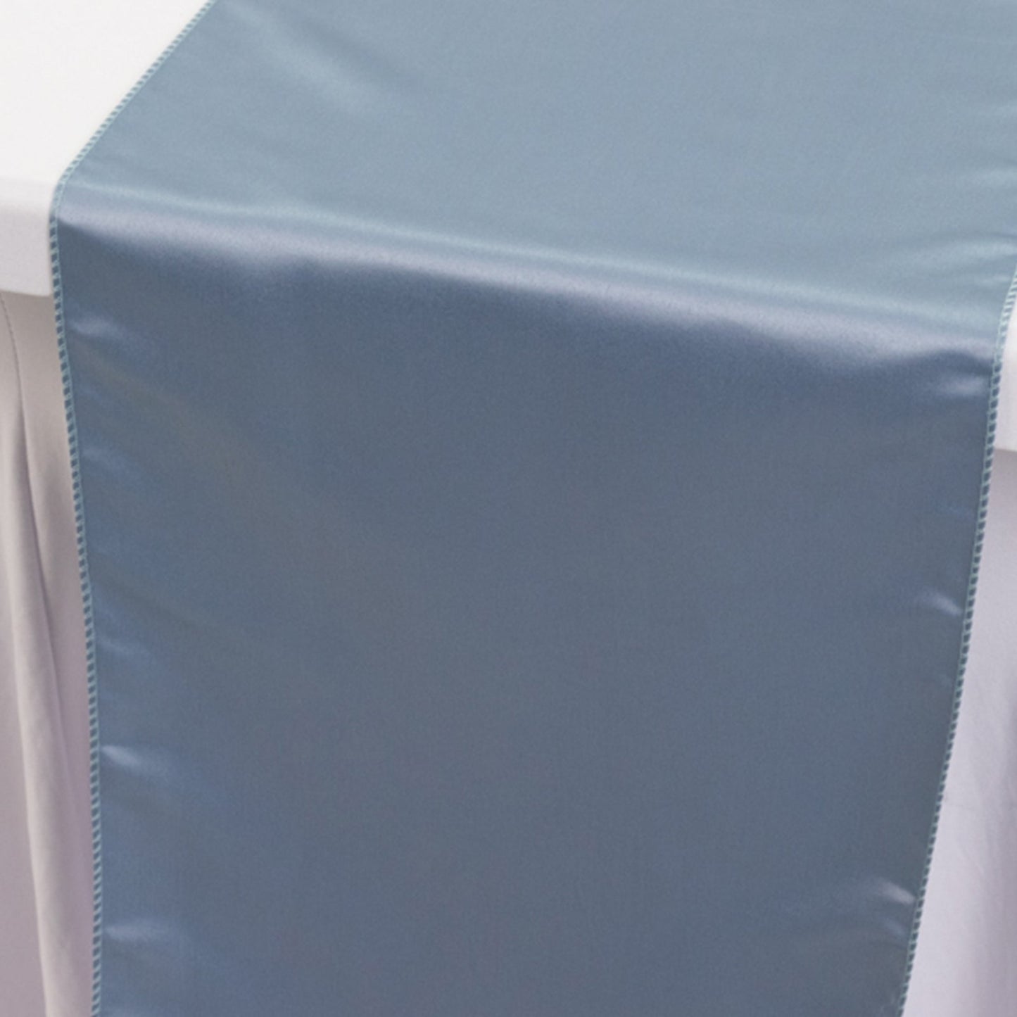 Lamour Satin 12"x108" Table Runner Dusty Blue - Smooth & Lustrous Finish