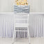 5 Pack Crushed Velvet Chair Bands Dusty Blue Wide Ruffle Style - Textured Chair Sashes for Stunning Event Decor - 8"x15"