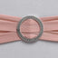5 Pack Stretch Spandex Chair Sashes Dusty Rose - Reusable Chair Bands with Silver Diamond Ring Slide Buckle 5"x14"