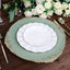 6-Pack Acrylic Round Charger Plates 13" in Dusty Sage Green with Gold Embossed Baroque Rim, Antique Decorative Dinner Party Charger Tableware