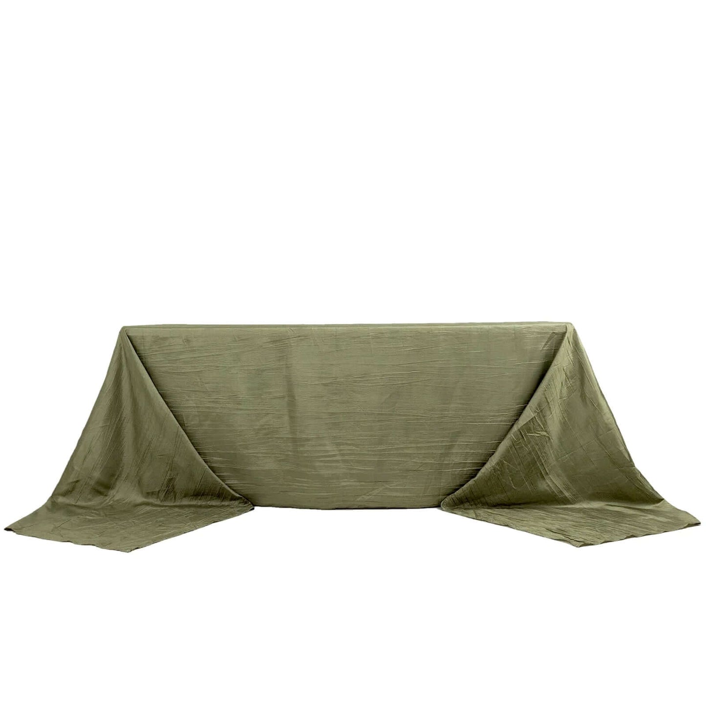 Taffeta 90"x156" Rectangle Tablecloth Dusty Sage Green - Accordion Crinkle Seamless Table Cover