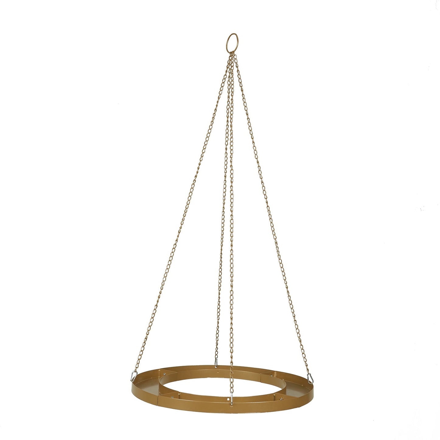 Gold Hanging Metal Floral Chandelier Frame - 24" Circular Lighting, Candle and Floral Display Base