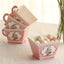25 Pack Dusty Rose Mini Teacup and Saucer Party Favor Boxes with Rose Floral Print, Tea Time Candy Boxes - 4"x3"