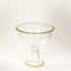 Compote Pedestal Bowl Glass Flower Vase Clear with Gold Beaded Rim - Footed Candy Trifle Bowl for Displays 8"