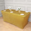 Shimmer Tinsel Spandex 72"x30" Rectangle Tablecloth Metallic Gold Glittered Shiny Stretch Table Cover for Gleaming Event Decor