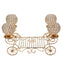 Candle Holder 4-Arm Gold Metal Crystal Cinderella Carriage Wedding Centerpiece - Decorative Display 18"