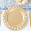 6-Pack Plastic Round Charger Plates 13" in Gold with Bejeweled Rim, Luxe Decorative Dinner Party Charger Tableware