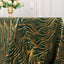 Mesh 90"x156" Rectangle Tablecloth Hunter Emerald Green/Gold - Wave Sequin Embroidered Table Cover