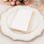 50-Pack Paper Dinner Napkins White with Gold Foil Edge 2 Ply - Stylish Disposable Napkins for Parties