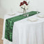 Taffeta Fabric 12"x108" Table Runner Green - 3D Leaf Petal Design