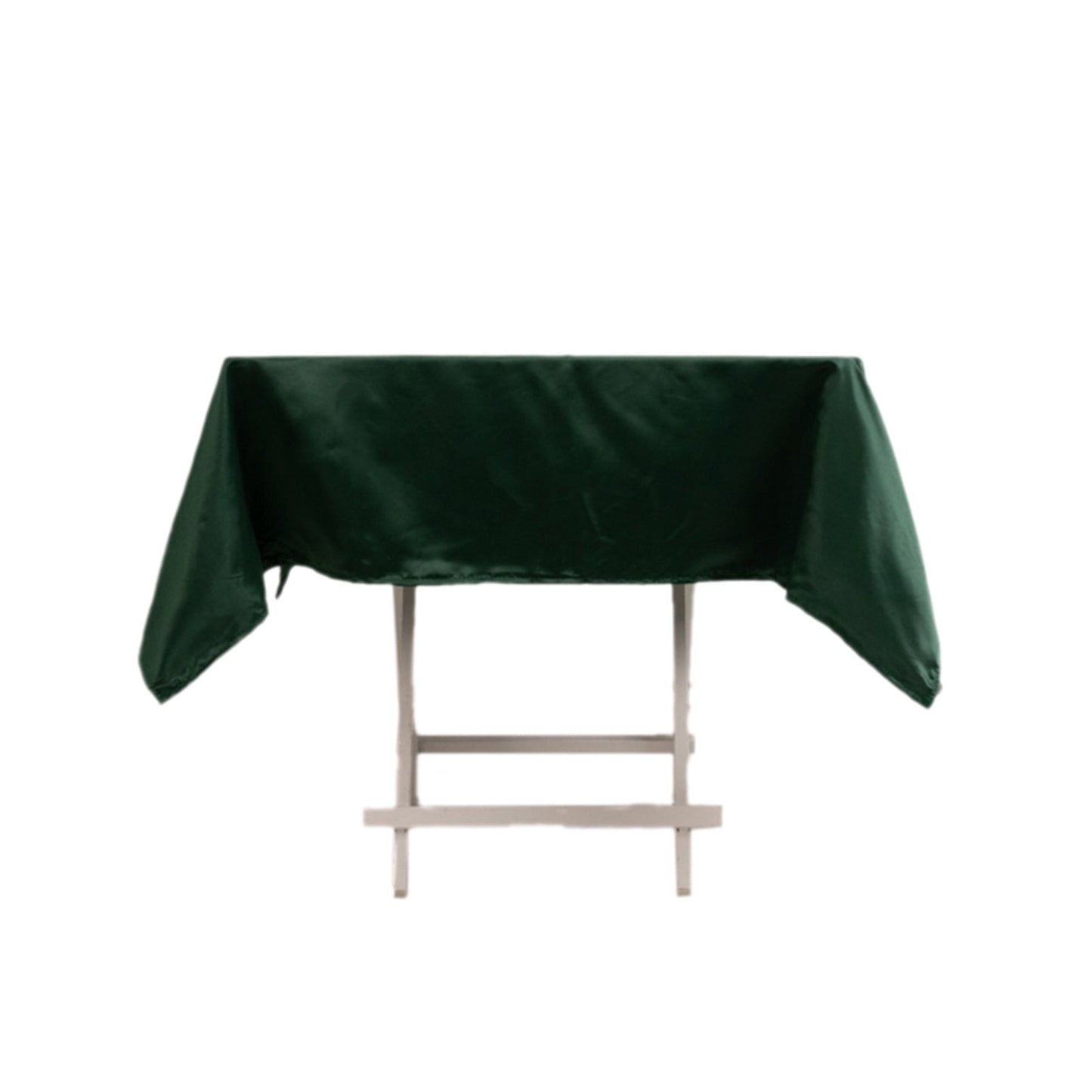 Lamour Satin 54"x54" Square Tablecloth Hunter Emerald Green - Durable & Silk-Like Table Cover