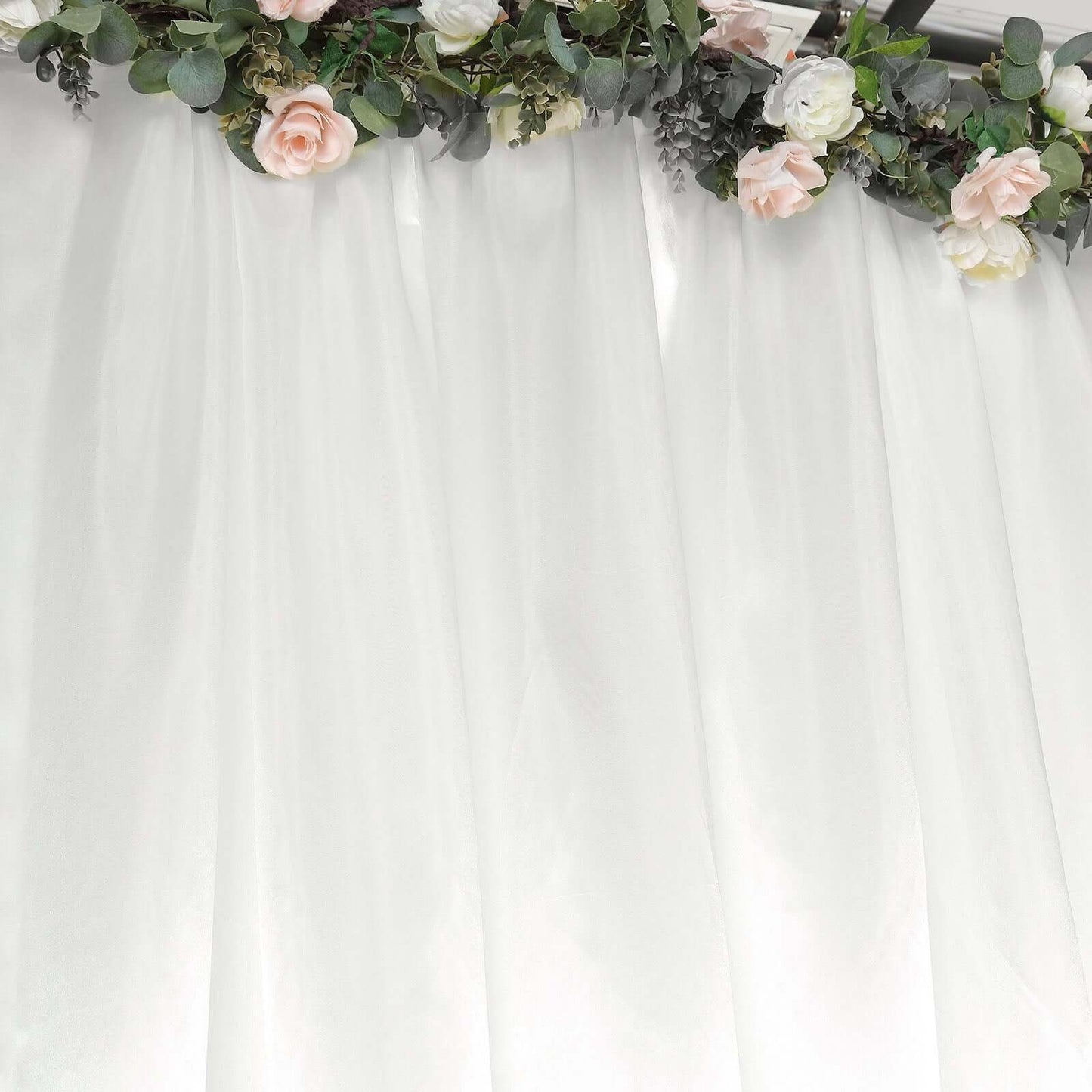 8ftx10ft Ivory Satin Event Curtain Drapes, Backdrop Event Panel