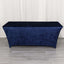 Crushed Velvet Fitted Rectangular 6ft Table Cover Navy Blue - Wrinkle-Free Stretchy Tablecloth