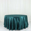 Satin 120" Round Tablecloth Peacock Teal - Stylish Seamless Table Cover