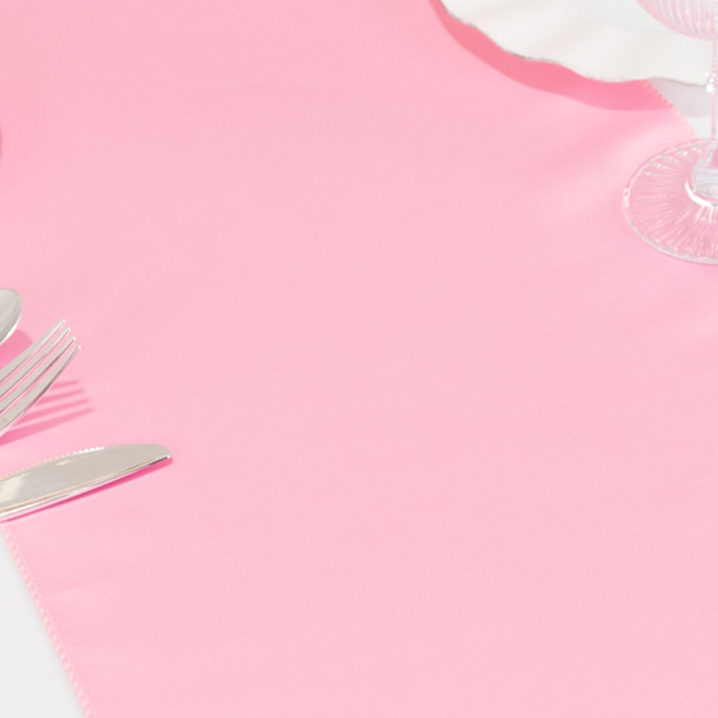 Lamour Satin 12"x108" Table Runner Pink - Smooth & Lustrous Finish