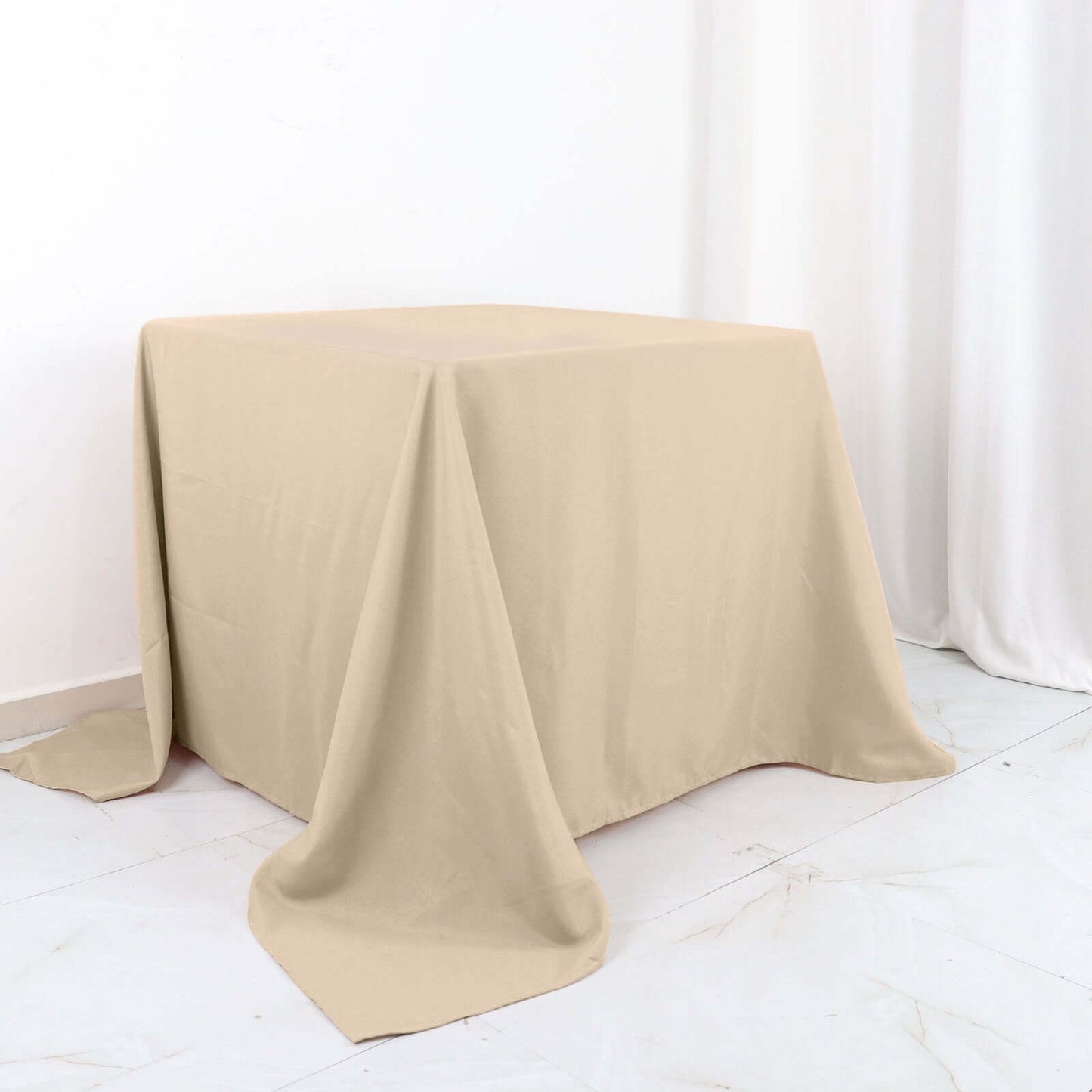 Polyester Square 90"x90" Tablecloth Nude - Wrinkle-Resistant & Durable Table Cover