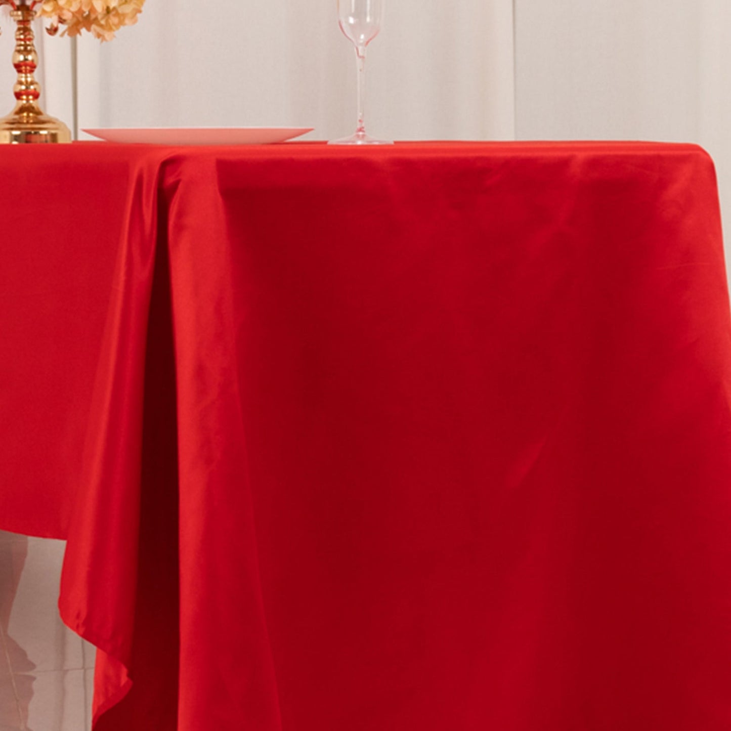 Lamour Satin 60"x126" Rectangle Tablecloth Red - Soft & Silk-Like Table Cover