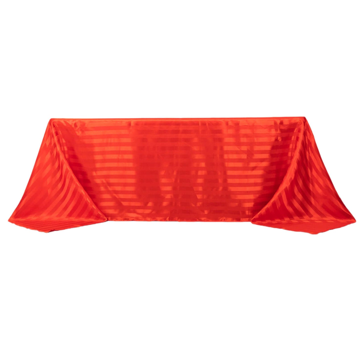 Satin Striped 90"x132" Rectangular Tablecloth Red - Seamless Silky Smooth Table Cover