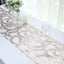 Mesh 12"x108" Table Runner Rose Gold - Leaf Vine Embroidery